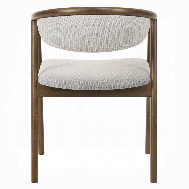 Lina Dining Side Chair- Gray Chenille Seat and Back- Walnut Brown Wood
