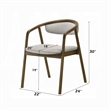 Lina Dining Side Chair- Gray Chenille Seat and Back- Walnut Brown Wood