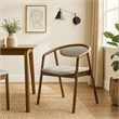 Lina Dining Side Chair- Gray Chenille Seat and Back- Walnut Brown Wood