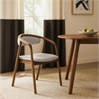 Lina Dining Side Chair- Gray Chenille Seat and Back- Walnut Brown Wood