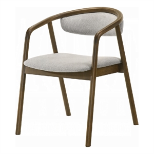 Lina Dining Side Chair- Gray Chenille Seat and Back- Walnut Brown Wood