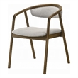 Lina Dining Side Chair- Gray Chenille Seat and Back- Walnut Brown Wood