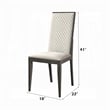 Veny Dining Side Chair Set of 2- Quilted Gray Synthetic Leather Back