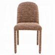 Ladi Dining Side Chair Set of 2- Brown Chenille Padded Seat and Back