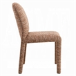 Ladi Dining Side Chair Set of 2- Brown Chenille Padded Seat and Back