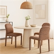 Ladi Dining Side Chair Set of 2- Brown Chenille Padded Seat and Back
