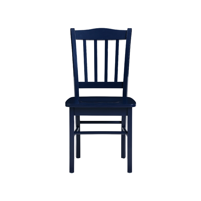 Dining Side Chair Set of 2- Shaker Style- Farmhouse Navy Blue Wood