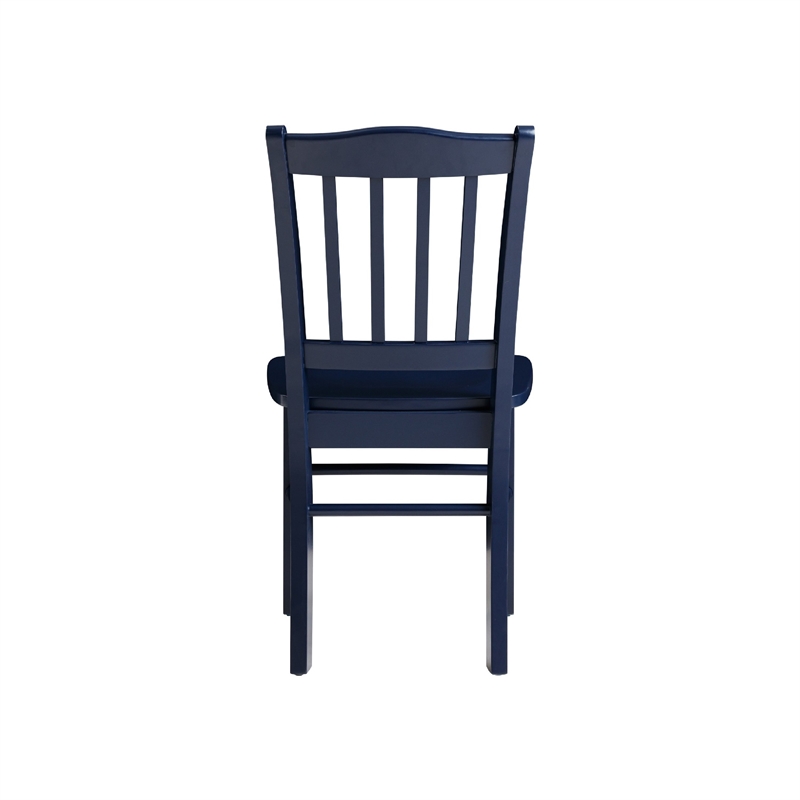 Dining Side Chair Set of 2- Shaker Style- Farmhouse Navy Blue Wood