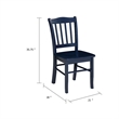 Dining Side Chair Set of 2- Shaker Style- Farmhouse Navy Blue Wood