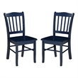 Dining Side Chair Set of 2- Shaker Style- Farmhouse Navy Blue Wood