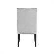 Vinz Dining Side Chair Set of 2- Light Gray Cotton Polyester- Black Legs