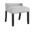 Vinz Dining Side Chair Set of 2- Light Gray Cotton Polyester- Black Legs