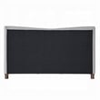 Mely Queen Platform Bed- Wingback Headboard Gray Chenille Upholstery- Brown