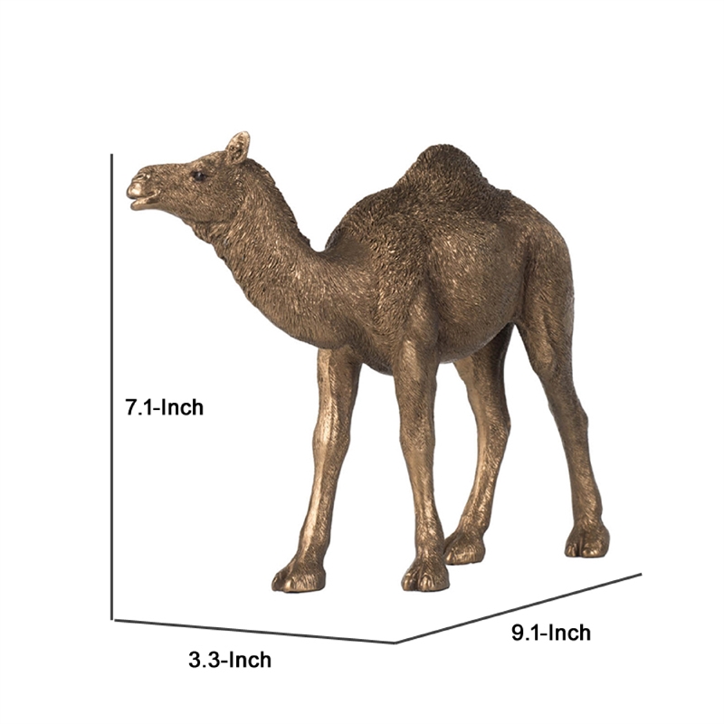Camel Accent Decor- Realistic 9 Inch Sculpture- Polyresin Bronze