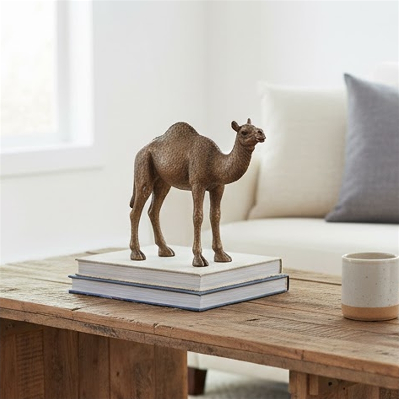 Camel Accent Decor- Realistic 9 Inch Sculpture- Polyresin Bronze