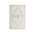 Faux Book Design Storage Boxes Set of 2- White Faux Leather- Gold Accent