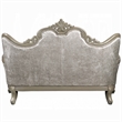 Bertha Baroque Loveseat with 3 Pillows- Tufted Champagne Gray- 70 Inch