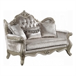Bertha Baroque Loveseat with 3 Pillows- Tufted Champagne Gray- 70 Inch