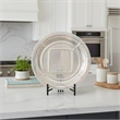 Dutch Charger Plate with Stand- Iridescent Glaze Cream Ceramic 18 Inch