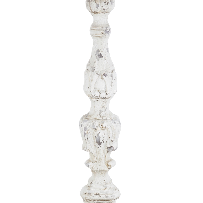 Jewa Vintage Pillar Candle Holder- 28 Inch Speckled White Magnesia
