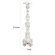 Jewa Vintage Pillar Candle Holder- 28 Inch Speckled White Magnesia