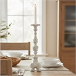 Jewa Vintage Pillar Candle Holder- 28 Inch Speckled White Magnesia