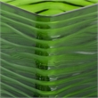 Decorative Vase- Square Shaped Rippled Texture- Green Resin 9 Inch