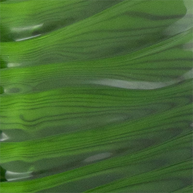 Decorative Vase- Square Shaped Rippled Texture- Green Resin 9 Inch