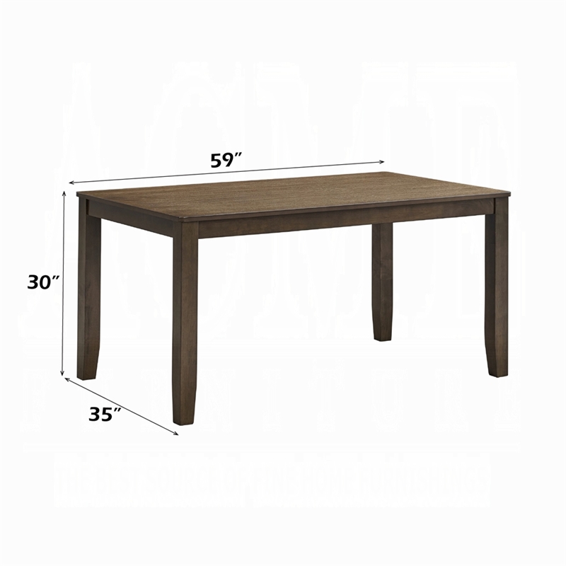 Dexy Dining Table- 59 Inch Rectangular Top- Farmhouse Walnut Brown