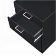 Bard File Cabinet- 3 Drawers with Chrome Metal Handles- Black High Gloss