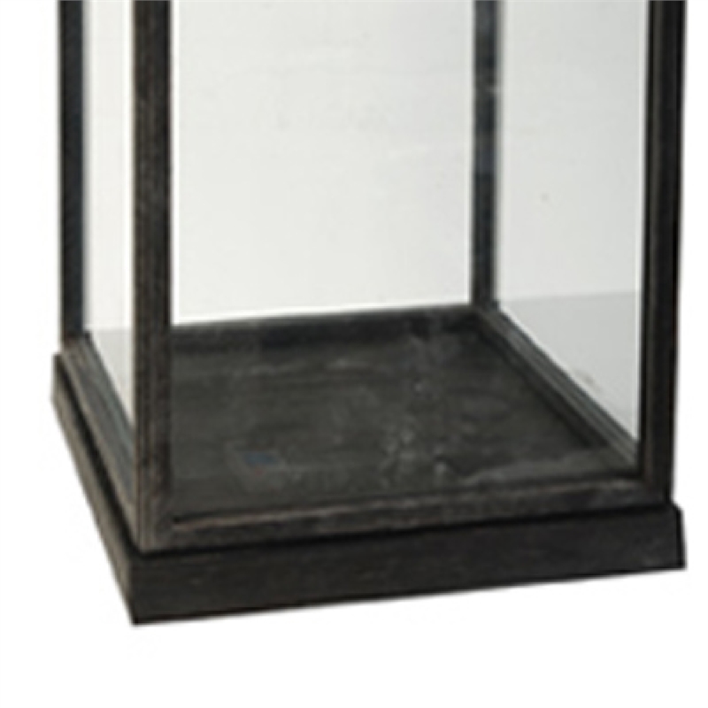 Jeny Display Box Set of 2- Square Clear Glass with Black Fir Wood Frame