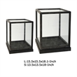Jeny Display Box Set of 2- Square Clear Glass with Black Fir Wood Frame