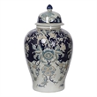 Rayn Ginger Jar with Lid- Blue White Chinoiserie Art- 23 Inch Porcelain