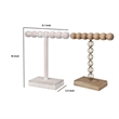 1-Tier Jewelry Stand Set of 2- Luxe Brown and Ivory Wood- T Shape 18 Inch