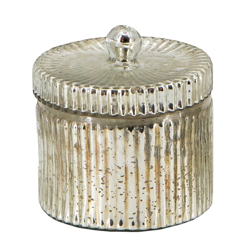 Scented Soy Wax Candle w Lid- Elegant Ribbed Glass Jar- Earl Gray