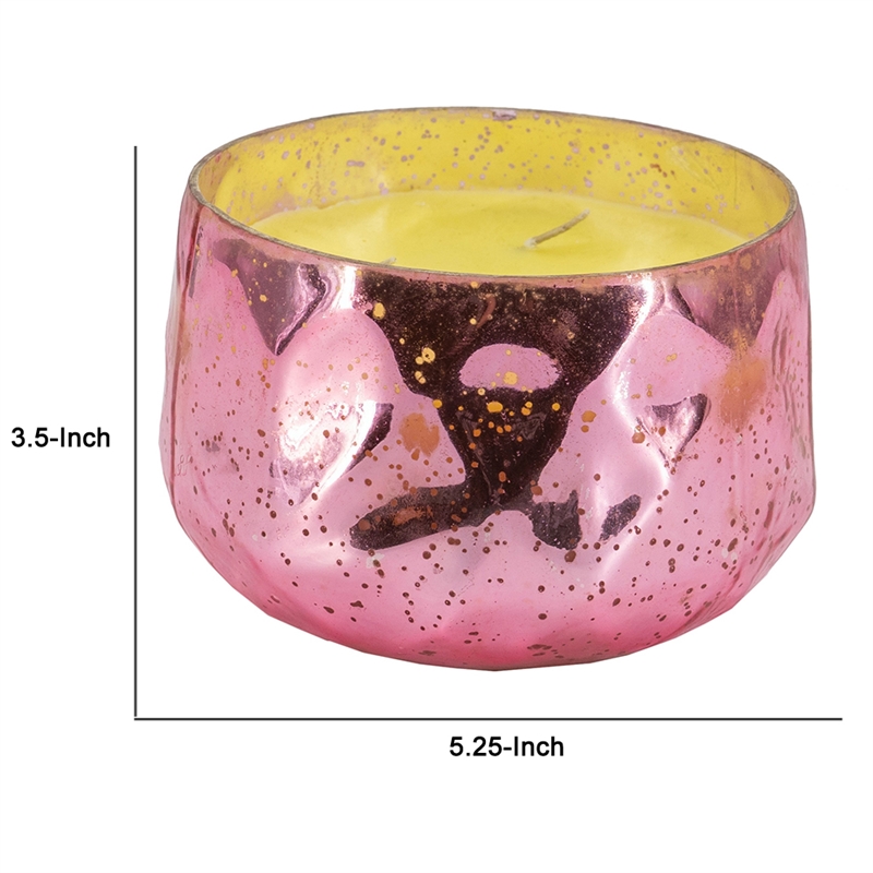 Myla Scented Soy Wax Candle- Round Glass Vessel- Luxe Rose Gold