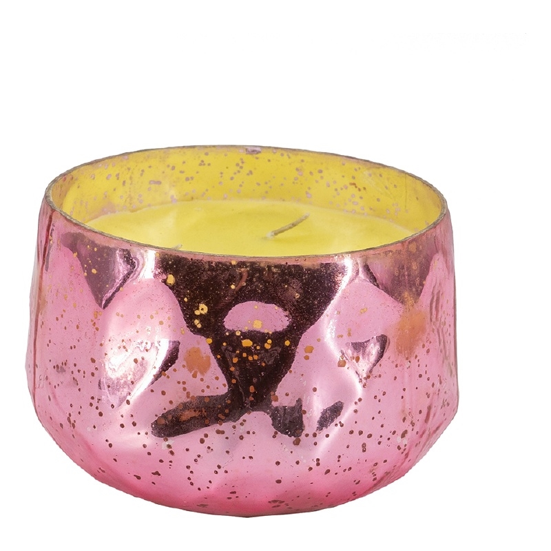 Myla Scented Soy Wax Candle- Round Glass Vessel- Luxe Rose Gold