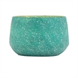 Myla Scented Soy Wax Candle- Round Glass Vessel- Natural Teal Blue
