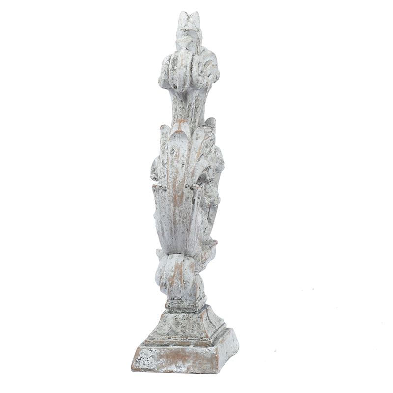 Deki Sculptural Tabletop Decor- Baroque Inspired Crested Arrow- Gray