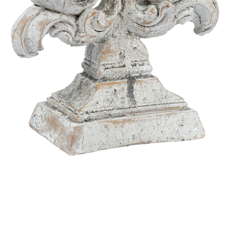 Deki Sculptural Tabletop Decor- Baroque Inspired Crested Arrow- Gray