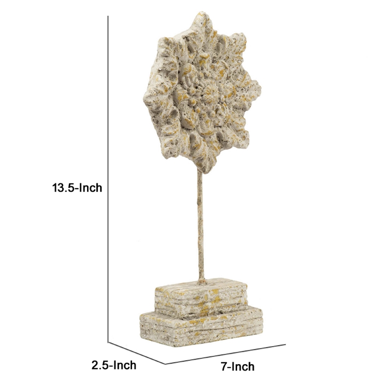 Deki Sculptural Tabletop Decor- Ice Flake Accent Star Shape- Gray