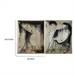 Decorative Serving Tray Set of 2- Japanese Black and White Glass Print