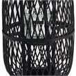 Lantern- Glass Insert with Black Bamboo Lattice Tripod Frame- 24 Inch