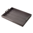 Rectangular Accent Nesting Tray Set of 3- Snake Print- Metal Handles- Black
