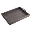 Rectangular Accent Nesting Tray Set of 3- Snake Print- Metal Handles- Black