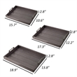 Rectangular Accent Nesting Tray Set of 3- Snake Print- Metal Handles- Black