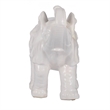 Decorative Figurine- 9 Inch Trumpeting Elephant- Glazed White Dolomite