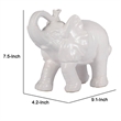 Decorative Figurine- 9 Inch Trumpeting Elephant- Glazed White Dolomite