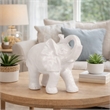 Decorative Figurine- 9 Inch Trumpeting Elephant- Glazed White Dolomite