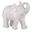 Decorative Figurine- 9 Inch Trumpeting Elephant- Glazed White Dolomite